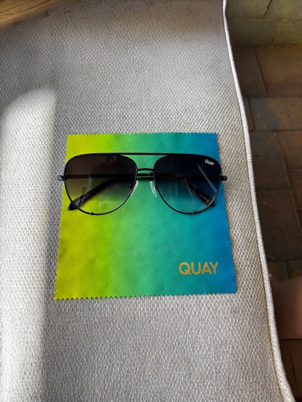 Quay High Key Mini (Large) Black Frame w/Gradient Aviator Sunglasses - Picture 5 of 9